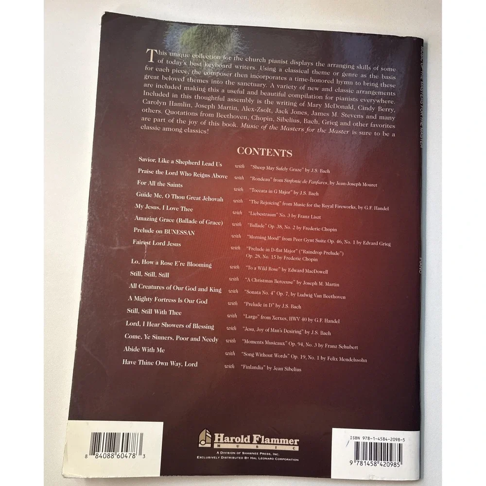 Music of the Masters for the Master Sheet Music Shawnee Sacred Book 035028091